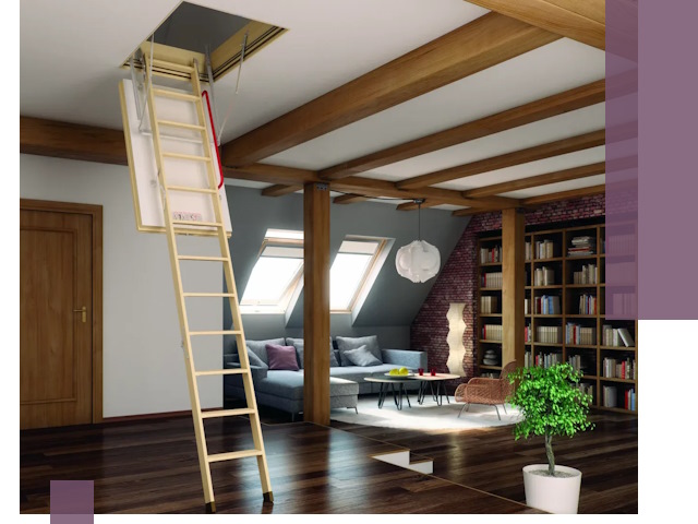 Чердачные лестницы под ключ в Котласе: изготовление и монтаж