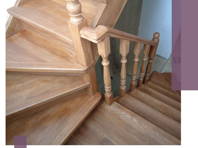 Дубовые лестницы под ключ в Котласе: изготовление и монтаж