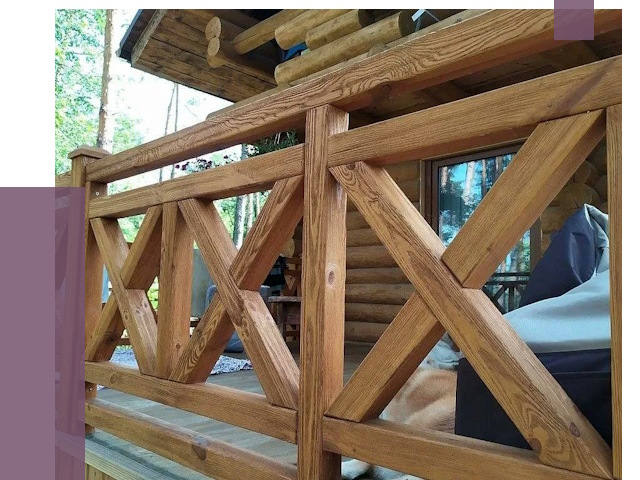 Деревянные перила под ключ в Котласе от 7772 руб. 