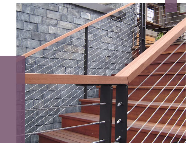 Тросовые перила под ключ в Котласе от 7876 руб.