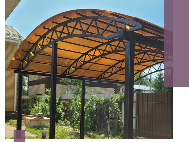 Изготовление навесов под ключ в Котласе из качественных материалов