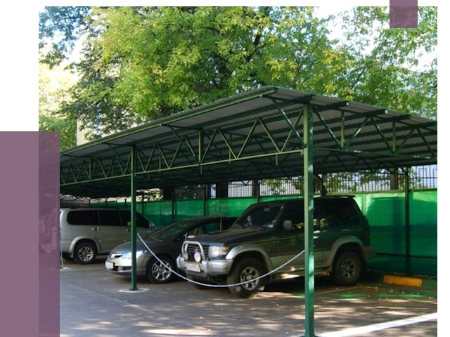 Навесы для парковки в Котласе от 81350 руб. заказать | ПРОЛЁТ-Ктл