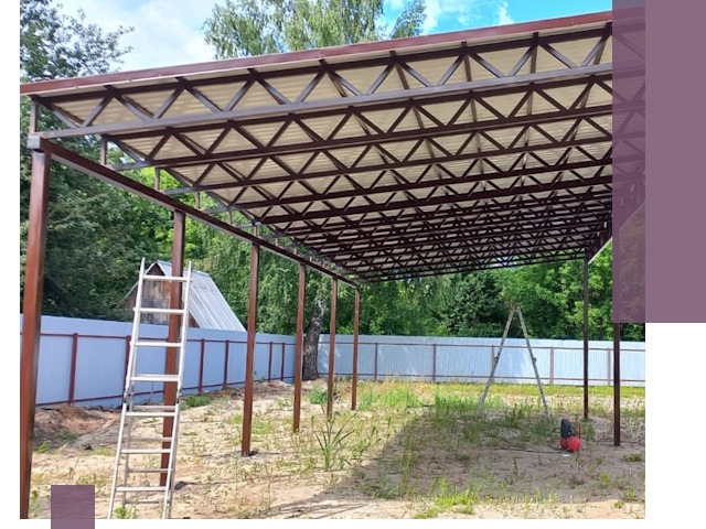 Односкатные навесы под ключ в Котласе — изготовление и монтаж