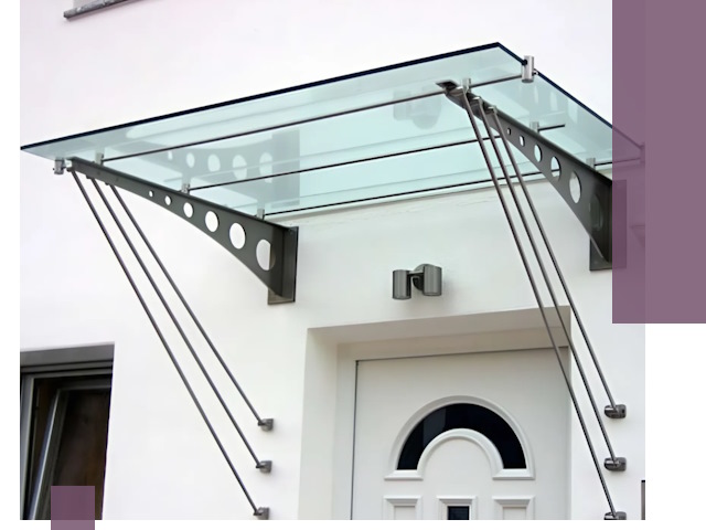 Козырьки над входом под ключ в Котласе — изготовление и монтаж