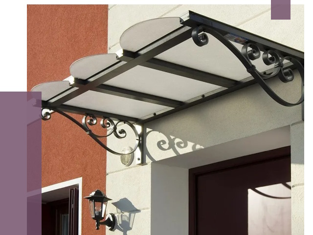 Односкатные козырьки в Котласе от 8498 руб.  | ПРОЛЁТ-Ктл