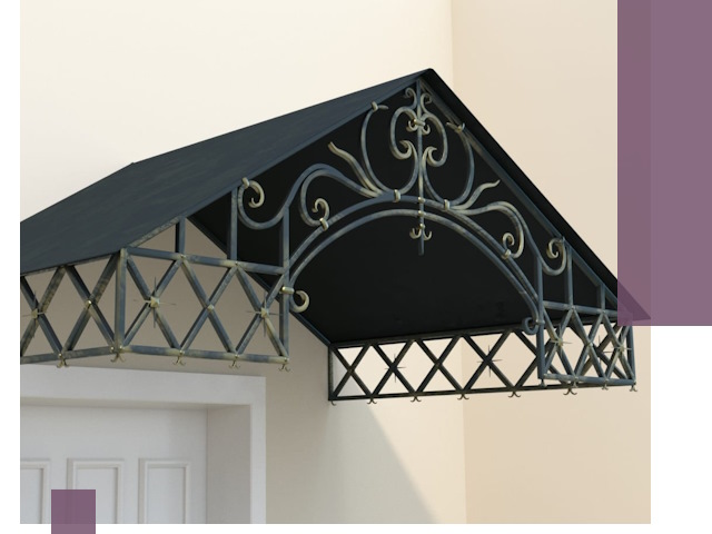 Двускатные металлические козырьки под ключ в Котласе